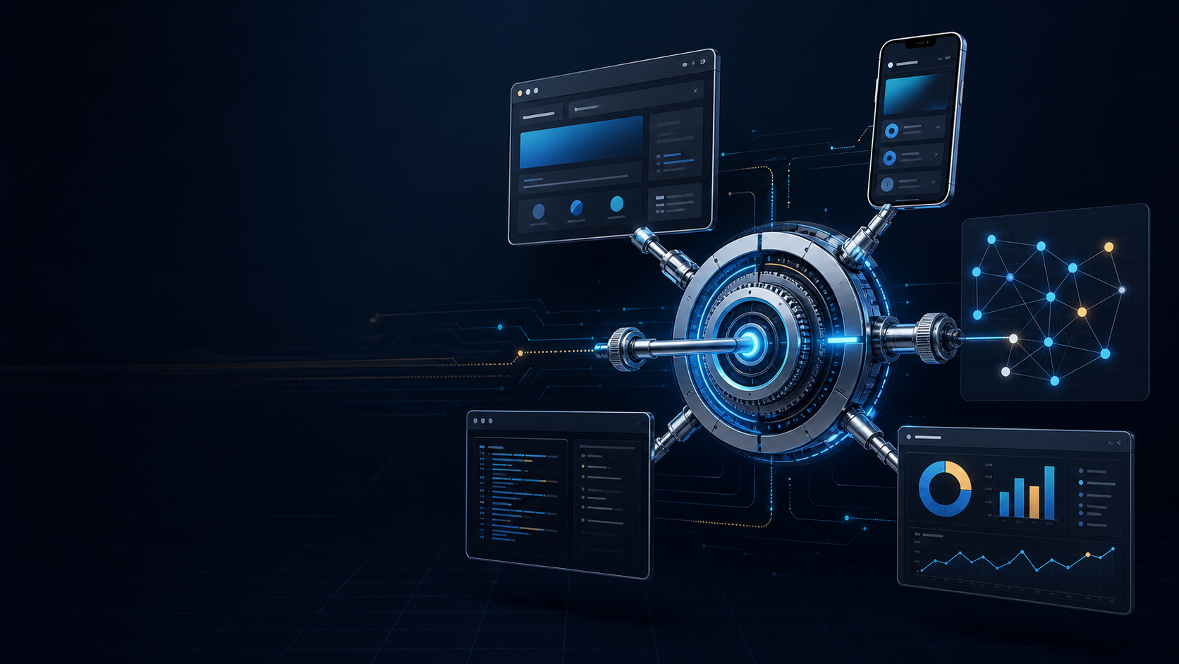 SHAFT connects Web, Mobile, API, CLI, Database, reporting, and agent workflows